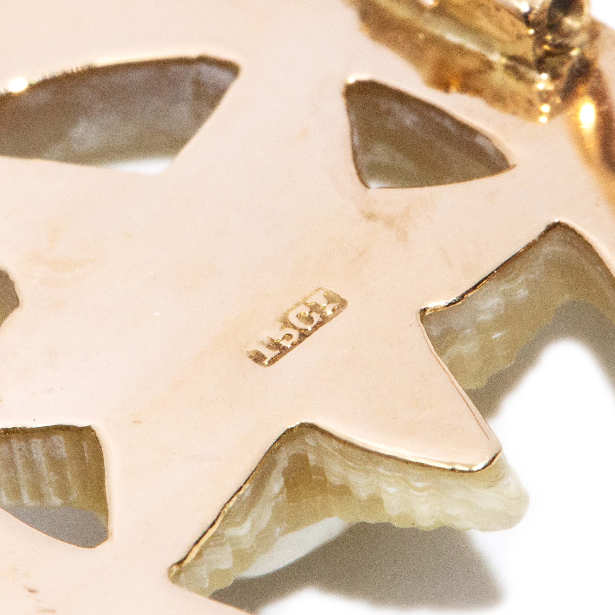 Miriam 1930s Mother of Pearl Horseshoe Brooch 15ct Gold Brooches Imperial Jewellery 