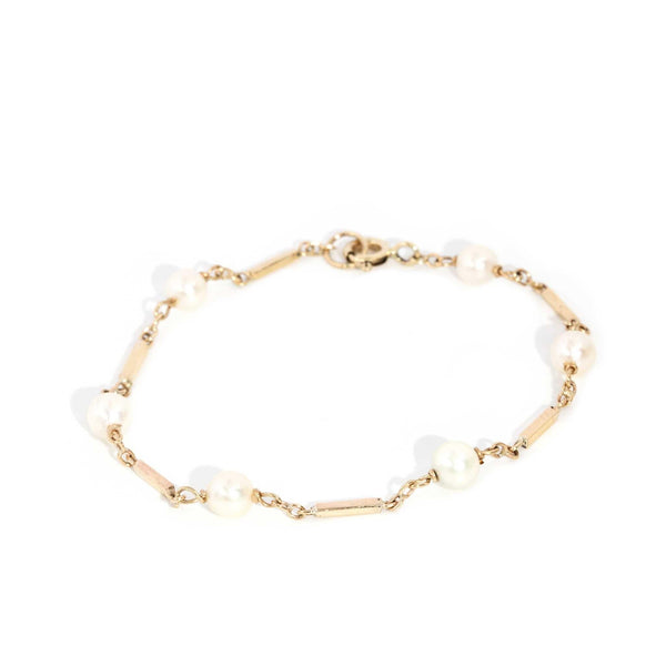 Misha Pearl Chain Bracelet 9ct Gold