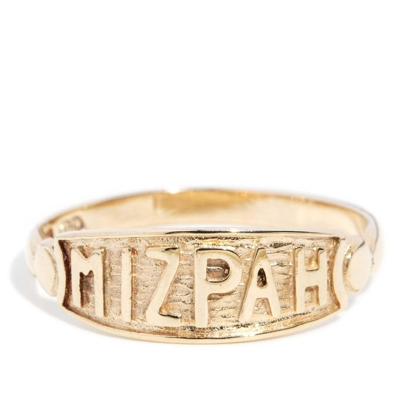 Mispah 1970s Watchtower Ring 9ct Gold
