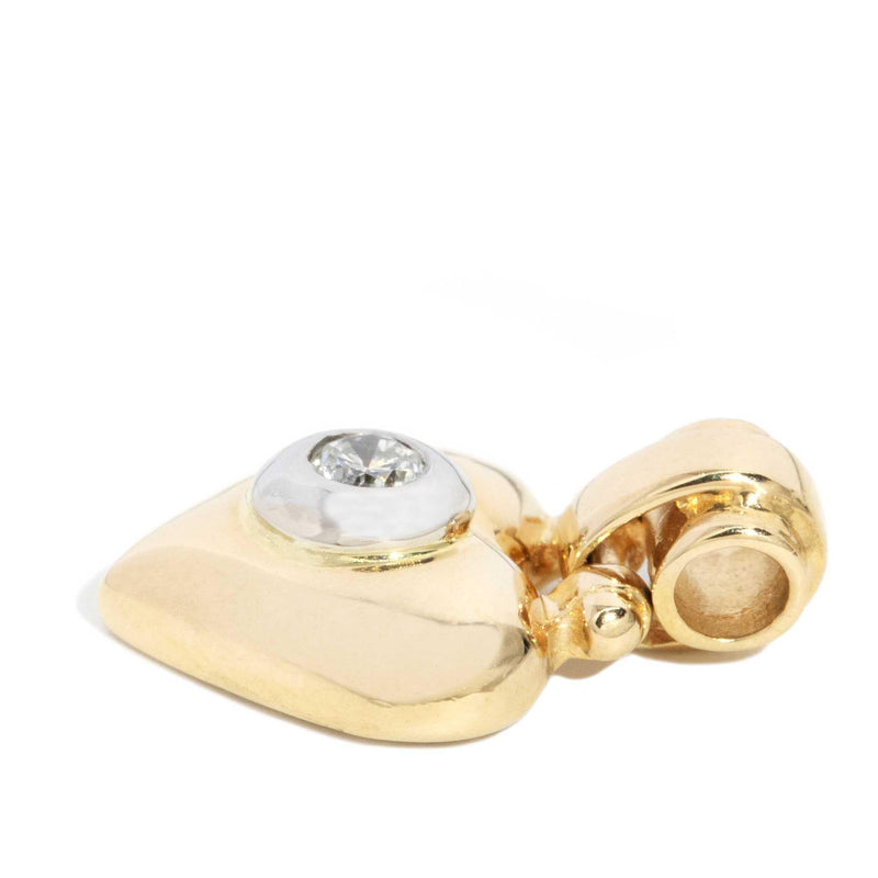 Missy 1990sDiamond Puffy Heart Pendant 18ct Gold