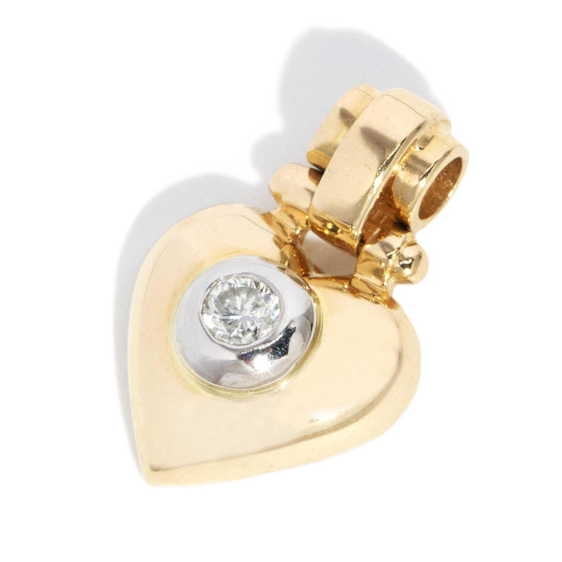 Missy 1990sDiamond Puffy Heart Pendant 18ct Gold