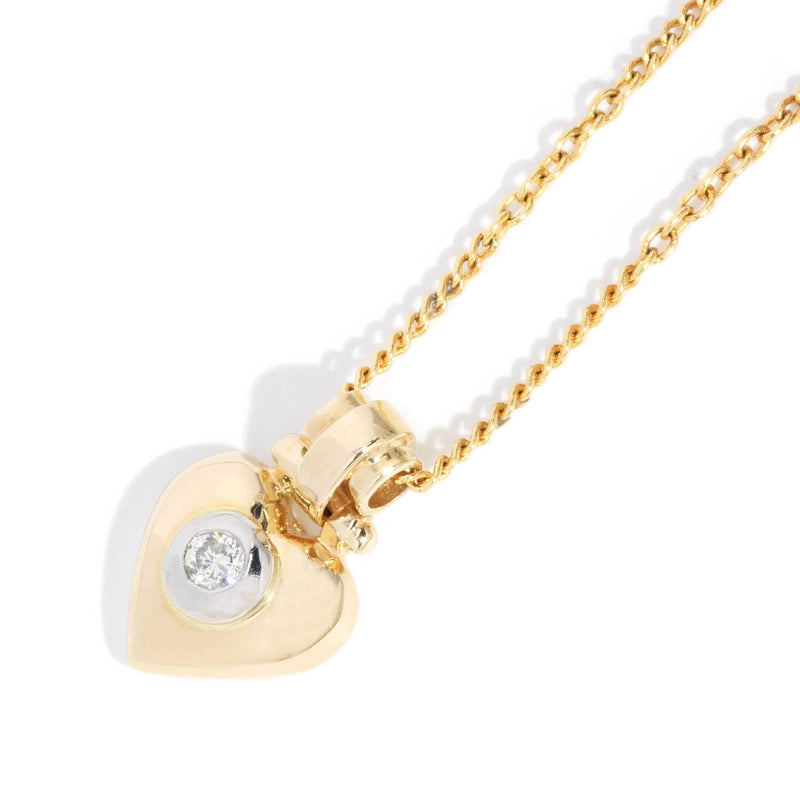 Missy 1990sDiamond Puffy Heart Pendant 18ct Gold