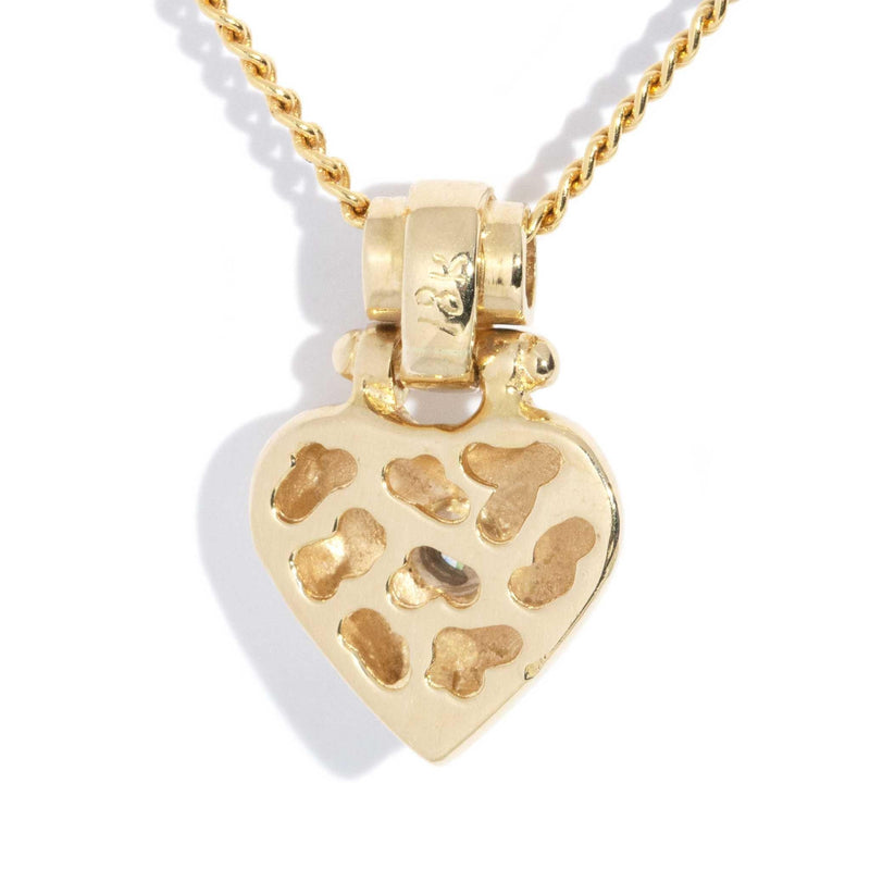 Missy 1990sDiamond Puffy Heart Pendant 18ct Gold