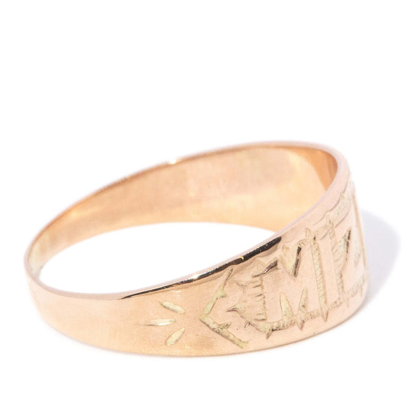 Mizpah Vintage Circa ____s Watchtower Ring 9ct Rose Gold (OB)