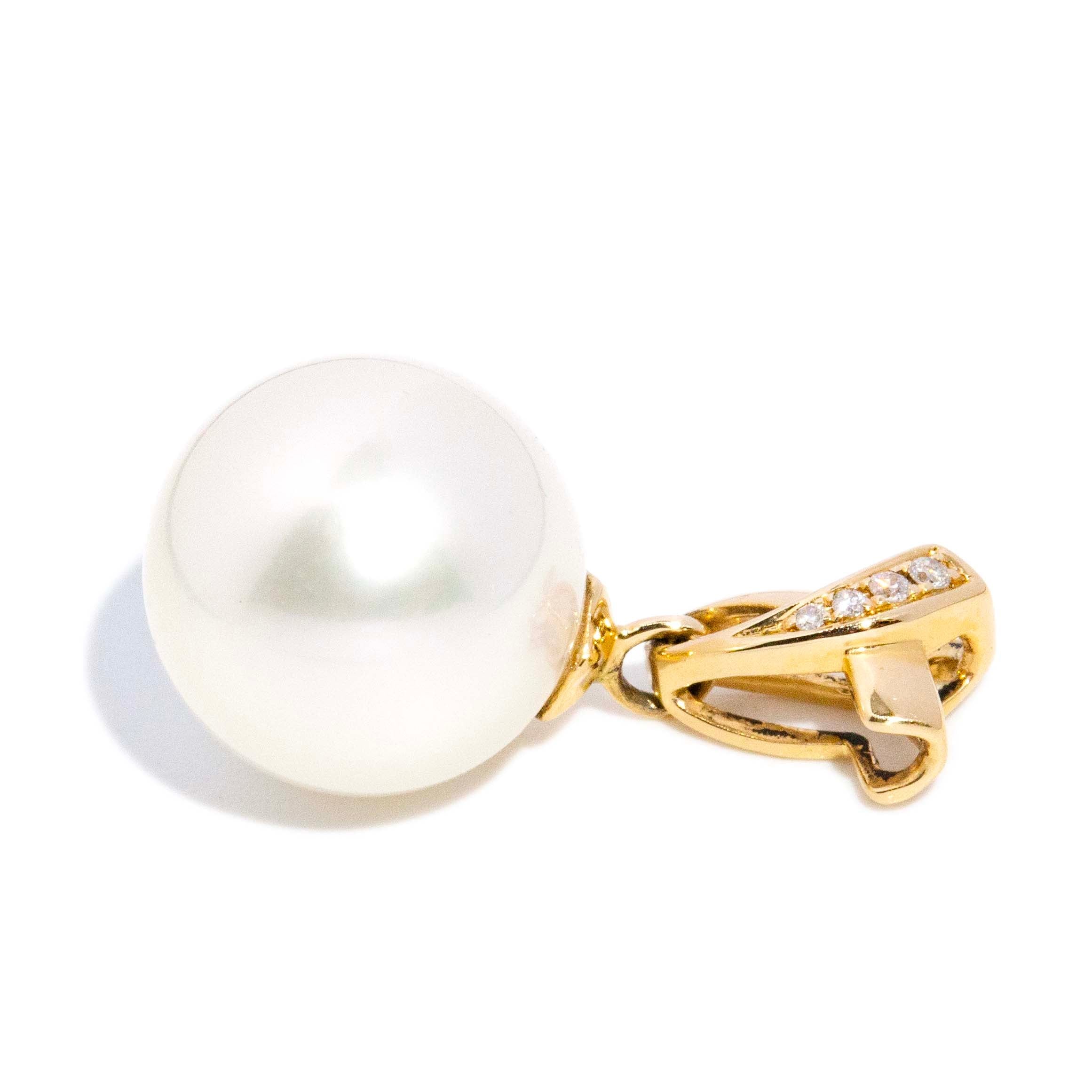 Molly South Sea Pearl & Diamond Pendant 14ct Gold Pendants/Necklaces Imperial Jewellery 