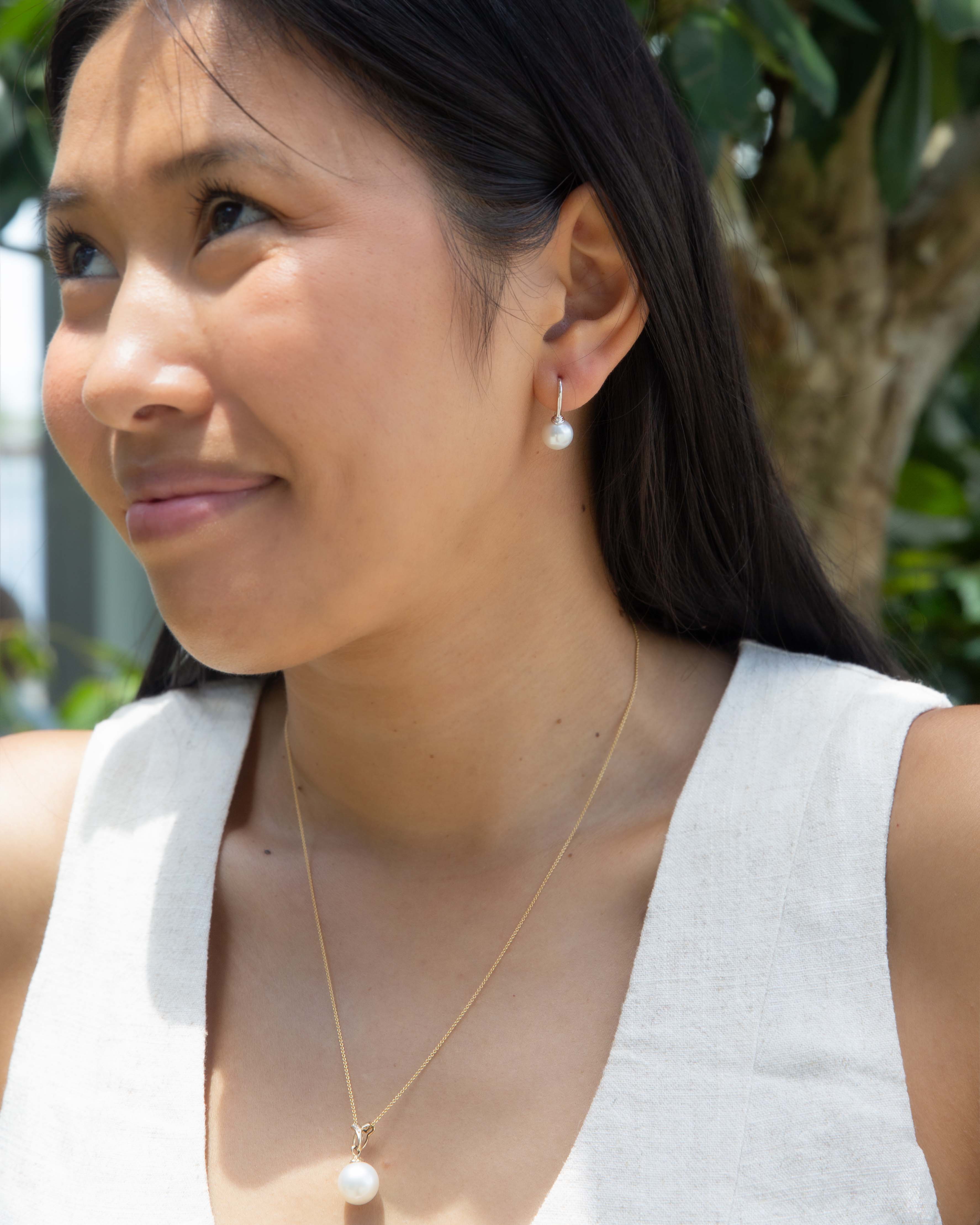 Molly South Sea Pearl & Diamond Pendant 14ct Gold Pendants/Necklaces Imperial Jewellery 