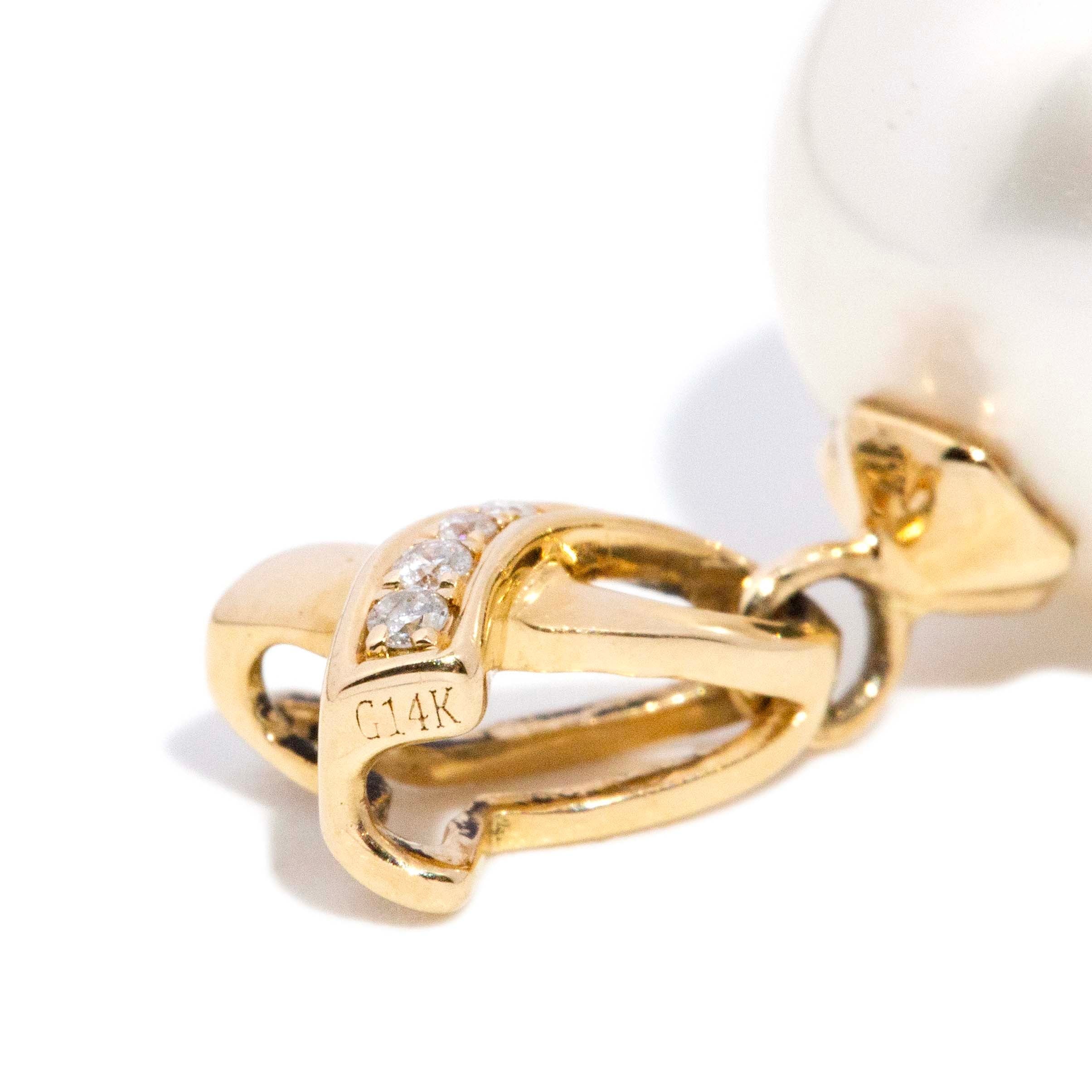 Molly South Sea Pearl & Diamond Pendant 14ct Gold Pendants/Necklaces Imperial Jewellery 