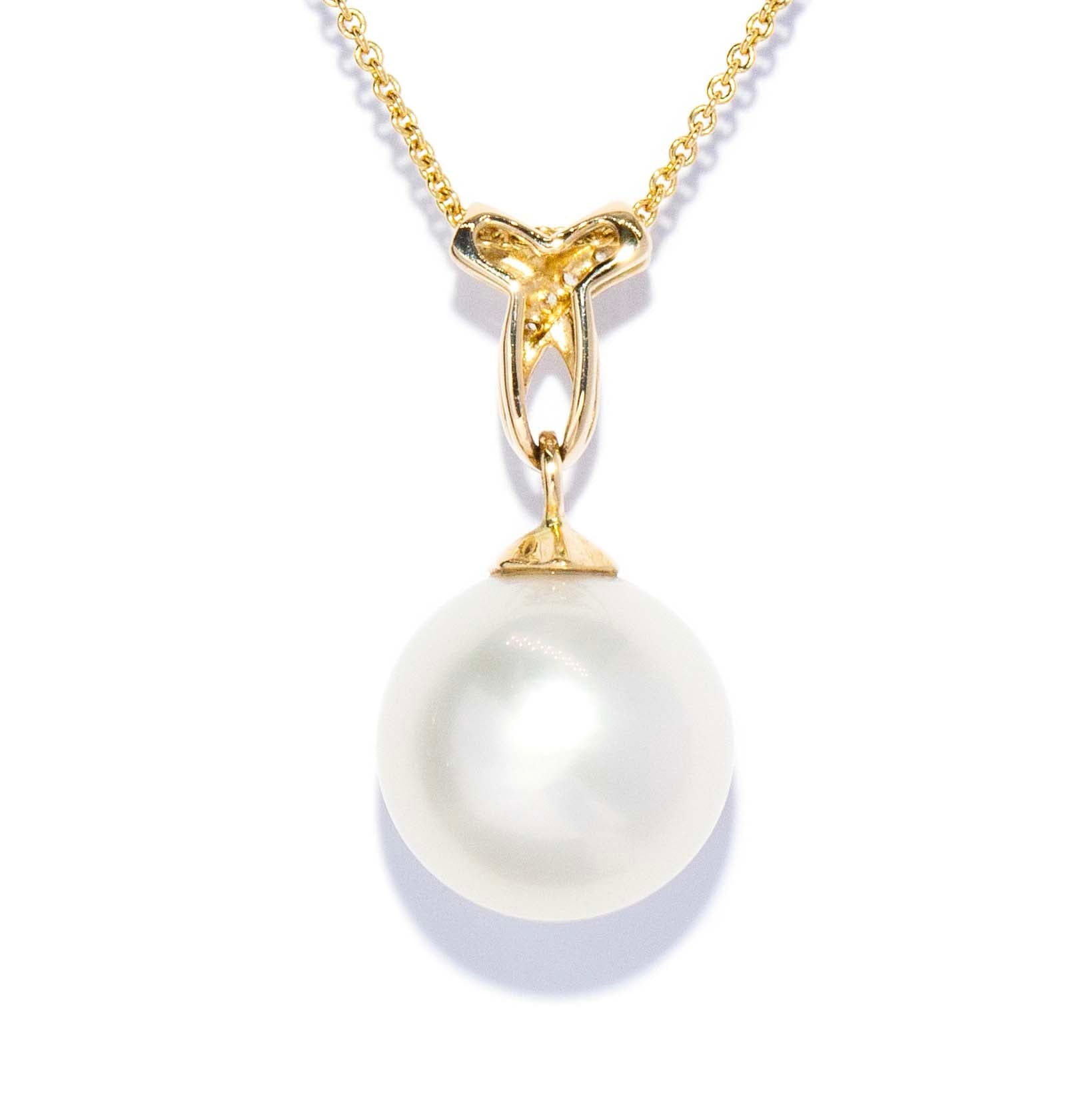 Molly South Sea Pearl & Diamond Pendant 14ct Gold Pendants/Necklaces Imperial Jewellery 