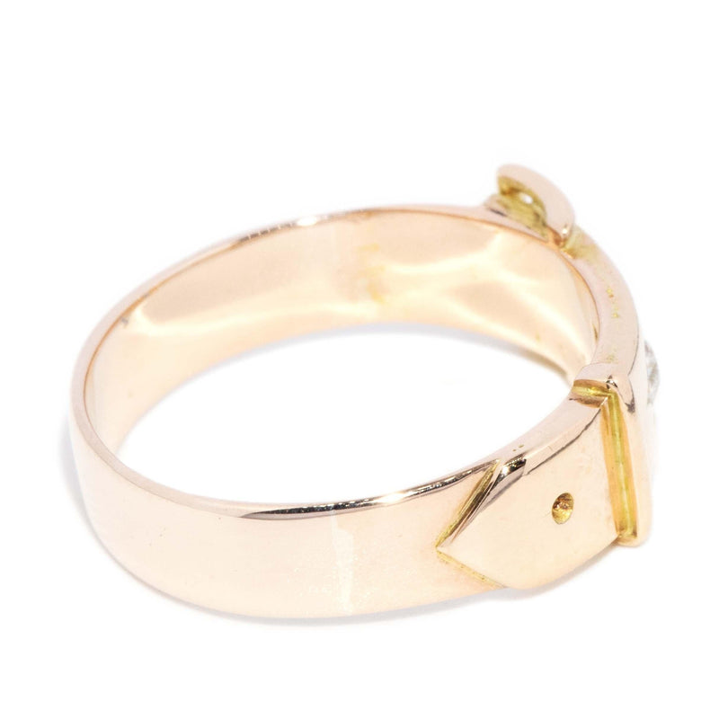 Antique Victorian Star Set Diamond Belt Style Ring 9 Carat Gold