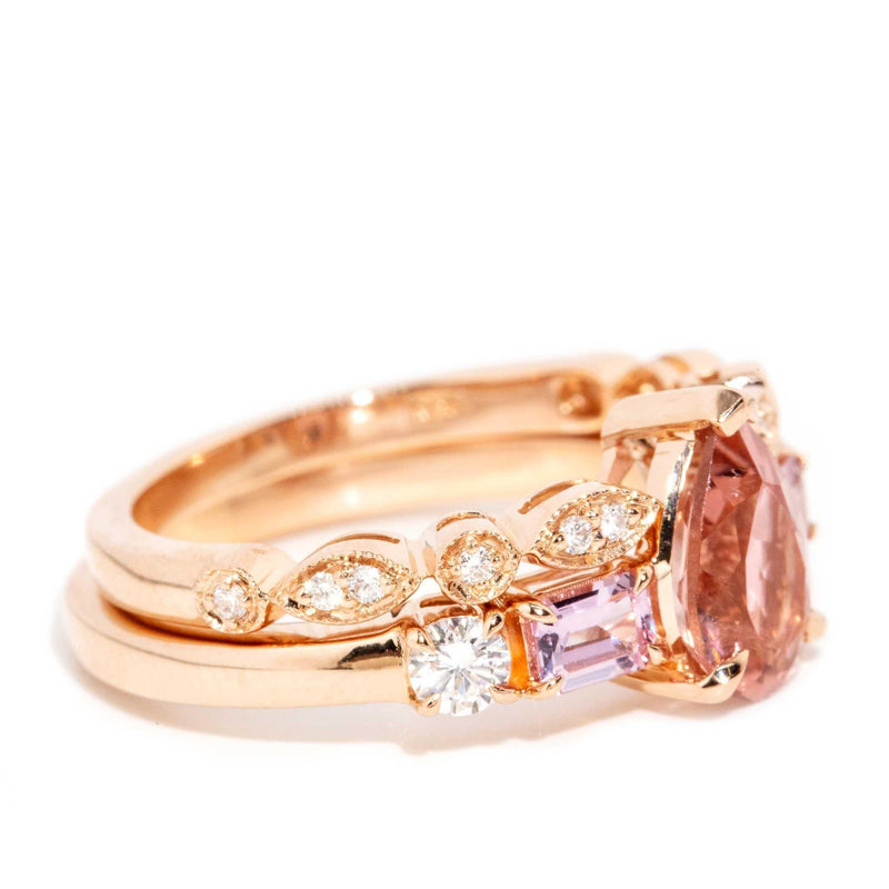 Monica Tourmaline Sapphire & Diamond Ring 18ct Rose Gold