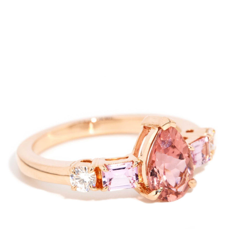 Monica Tourmaline Sapphire & Diamond Ring 18ct Rose Gold