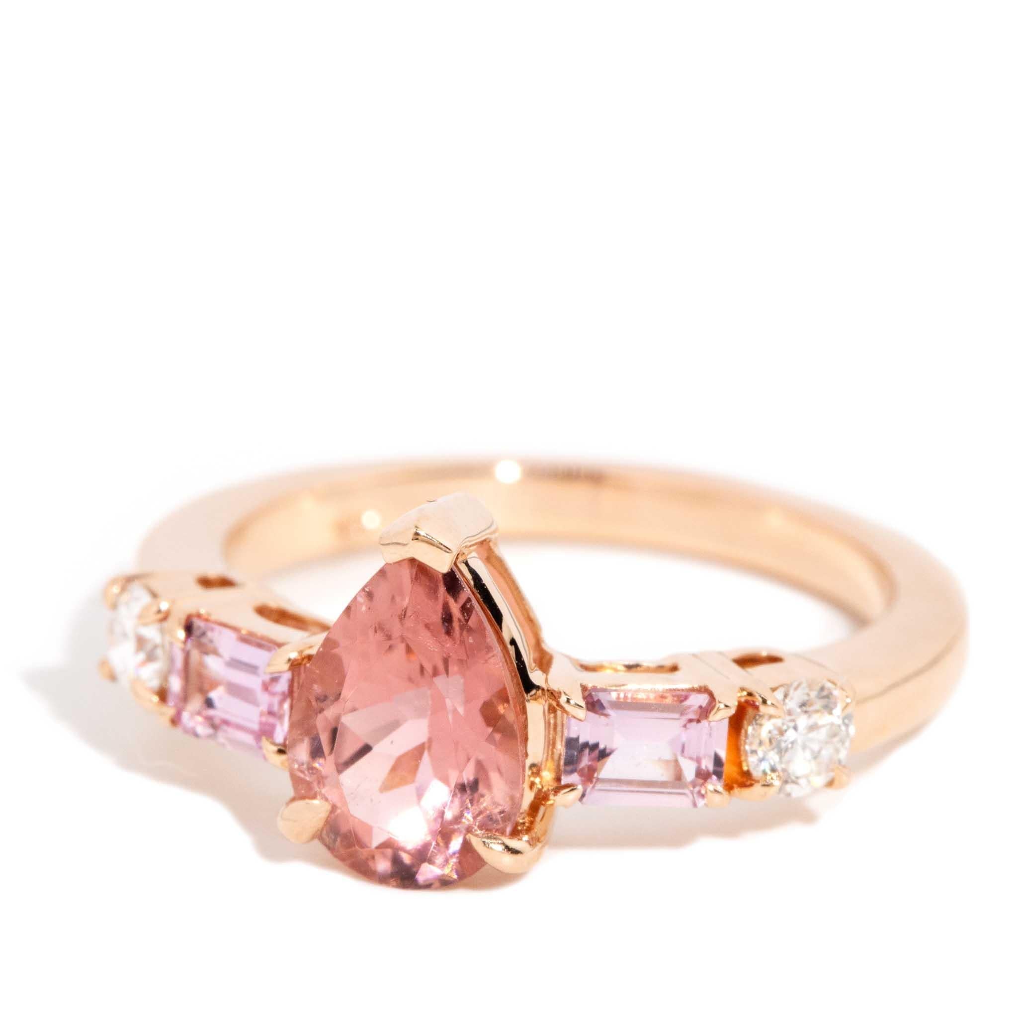 Monica Tourmaline Sapphire & Diamond Ring 18ct Rose Gold