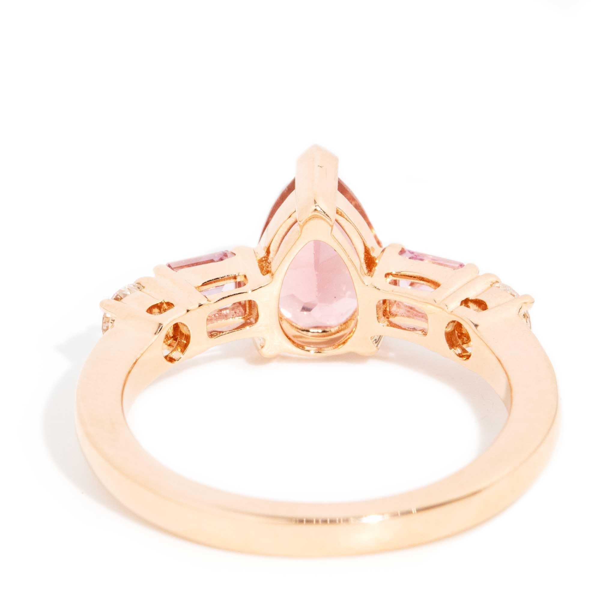 Monica Tourmaline Sapphire & Diamond Ring 18ct Rose Gold
