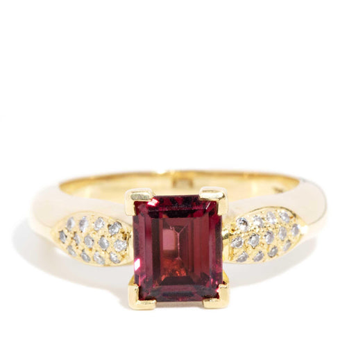 Morrisette Rhodolite Garnet & Diamond Ring 18K Yellow Gold