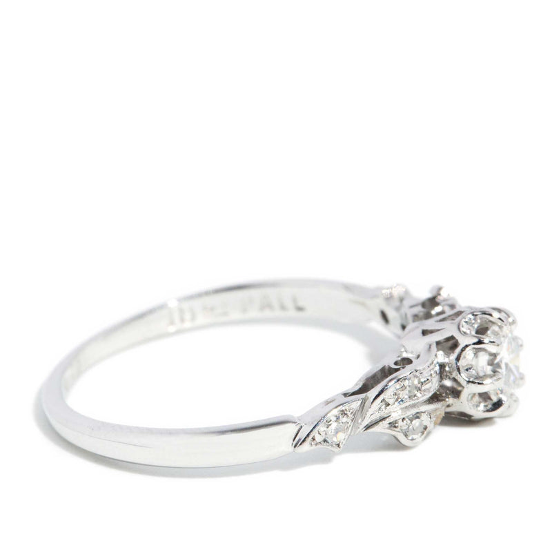 Morrisy 1960s Diamond Ring 18ct White Gold