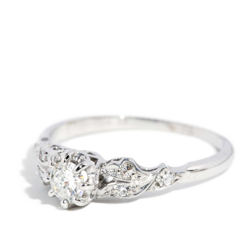 Morrisy 1960s Diamond Ring 18ct White Gold