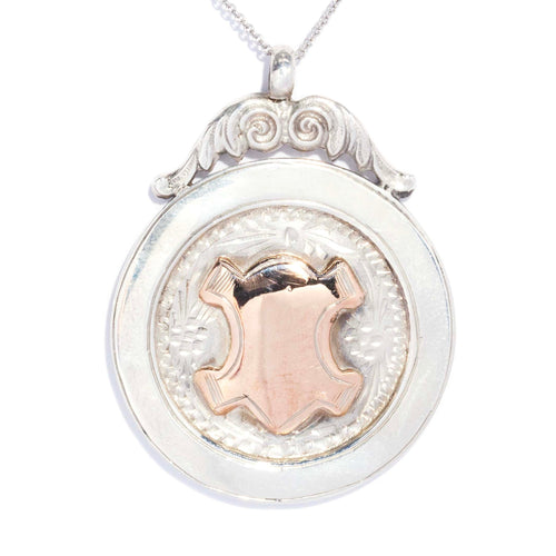 Murphy Antique Medallion Pendant Silver & Gold Lined