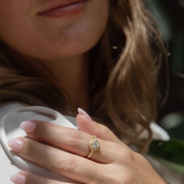 Myka 1.07ct Diamond Cushion Halo Ring 18ct Gold