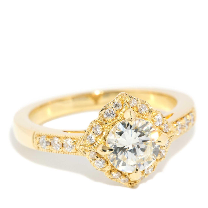 Myka 1.07ct Diamond Cushion Halo Ring 18ct Gold