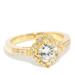Myka 1.07ct Diamond Cushion Halo Ring 18ct Gold