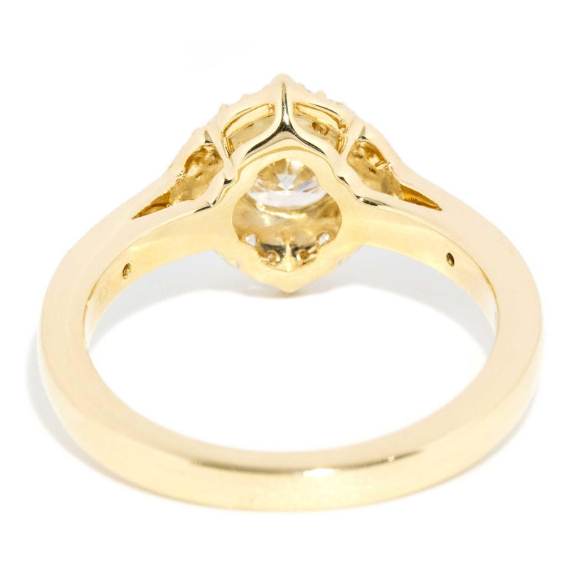 Myka 1.07ct Diamond Cushion Halo Ring 18ct Gold