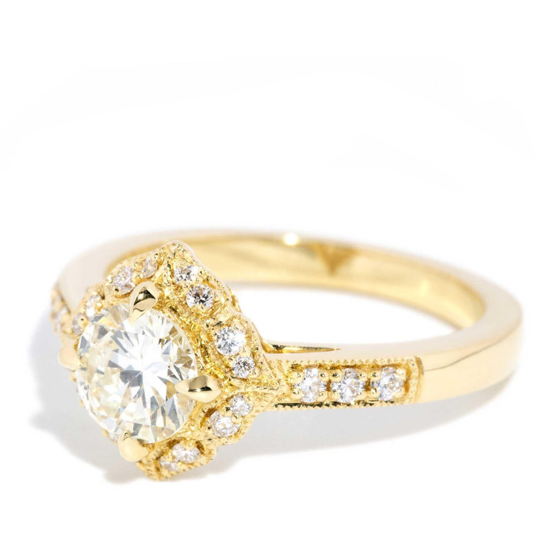 Myka 1.07ct Diamond Cushion Halo Ring 18ct Gold