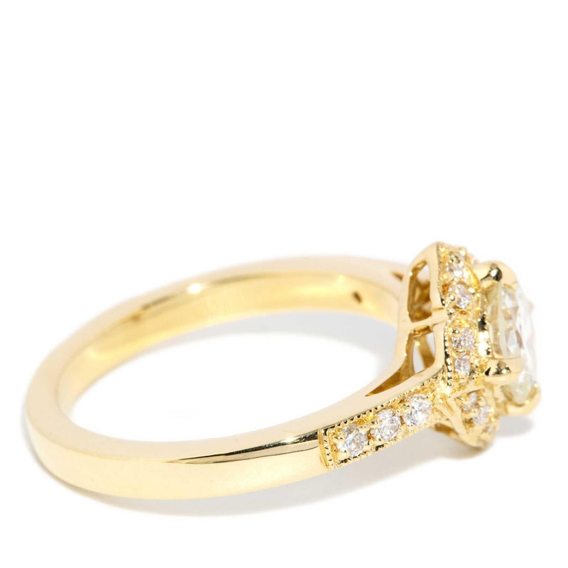 Myka 1.07ct Diamond Cushion Halo Ring 18ct Gold