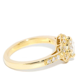 Myka 1.07ct Diamond Cushion Halo Ring 18ct Gold