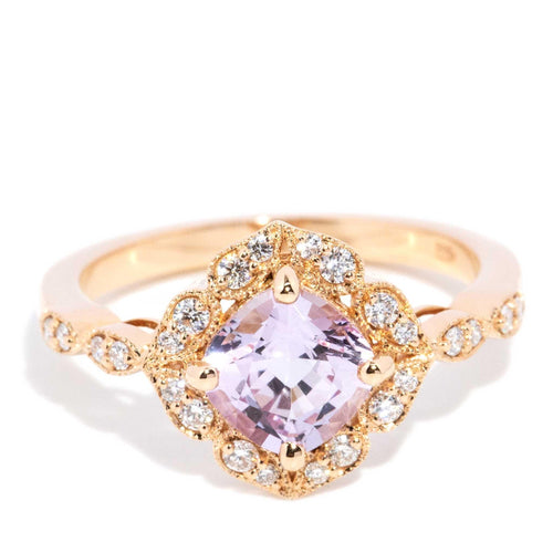 Myka Pink Sapphire & Diamond Scalloped Ring 18K Rose Gold