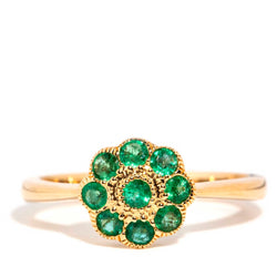 Myrna Emerald Flower Cluster Ring 9ct Gold Rings Imperial Jewellery Imperial Jewellery - Hamilton 