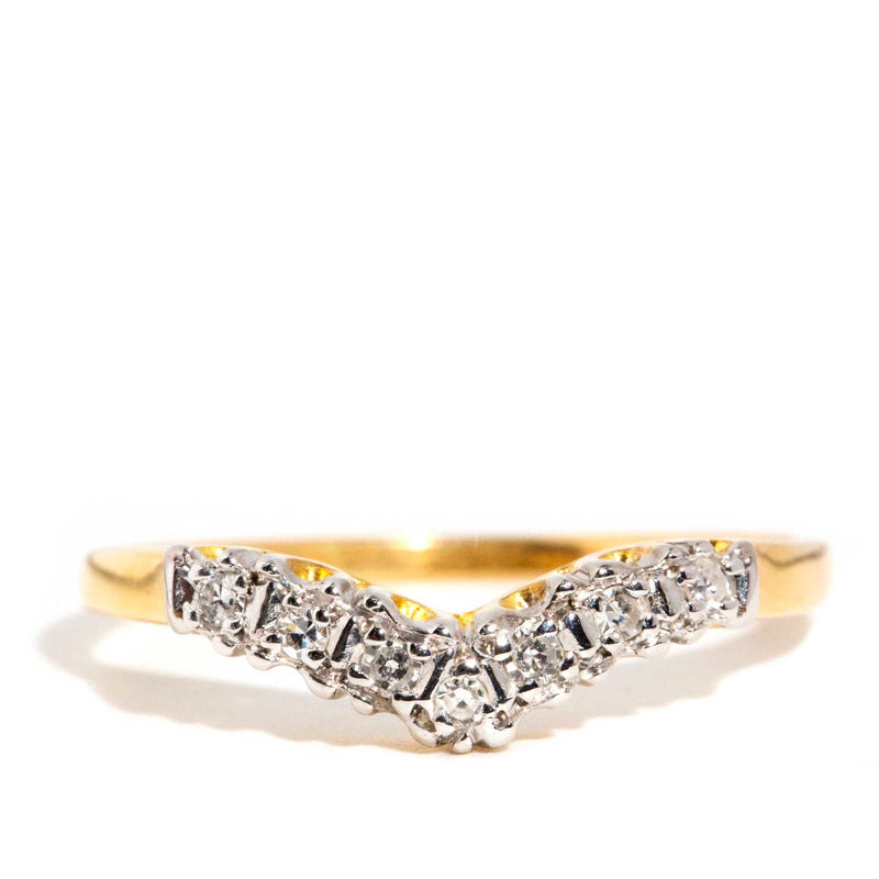 Natalia 1960s Diamond Chevron Band 18ct Gold* DRAFT Rings Imperial Jewellery Imperial Jewellery - Hamilton 