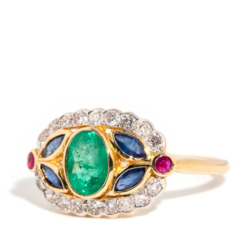 Natalie Emerald Sapphire Ruby Diamond Ring 9 Carat Gold* DRAFT Rings Imperial Jewellery 