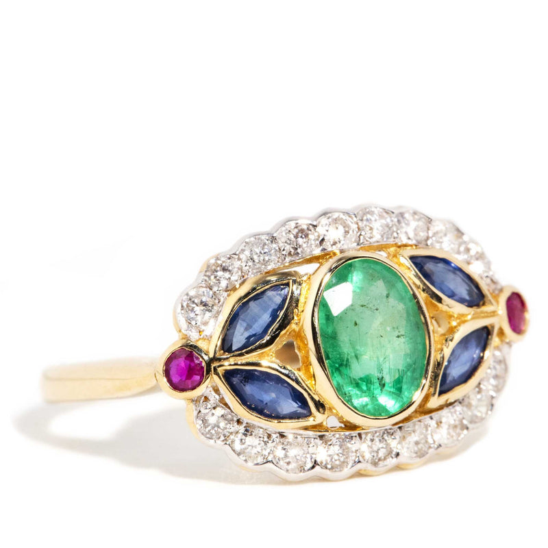 Natalie Emerald Sapphire Ruby Diamond Ring 9 Carat Gold* DRAFT Rings Imperial Jewellery 