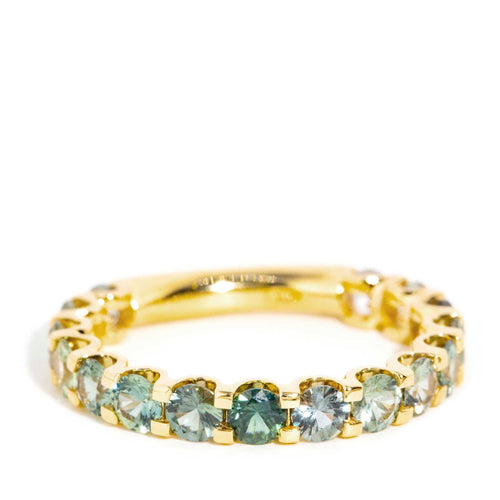 Nature's Aria Green Sapphire Ombre Ring 18K Yellow Gold