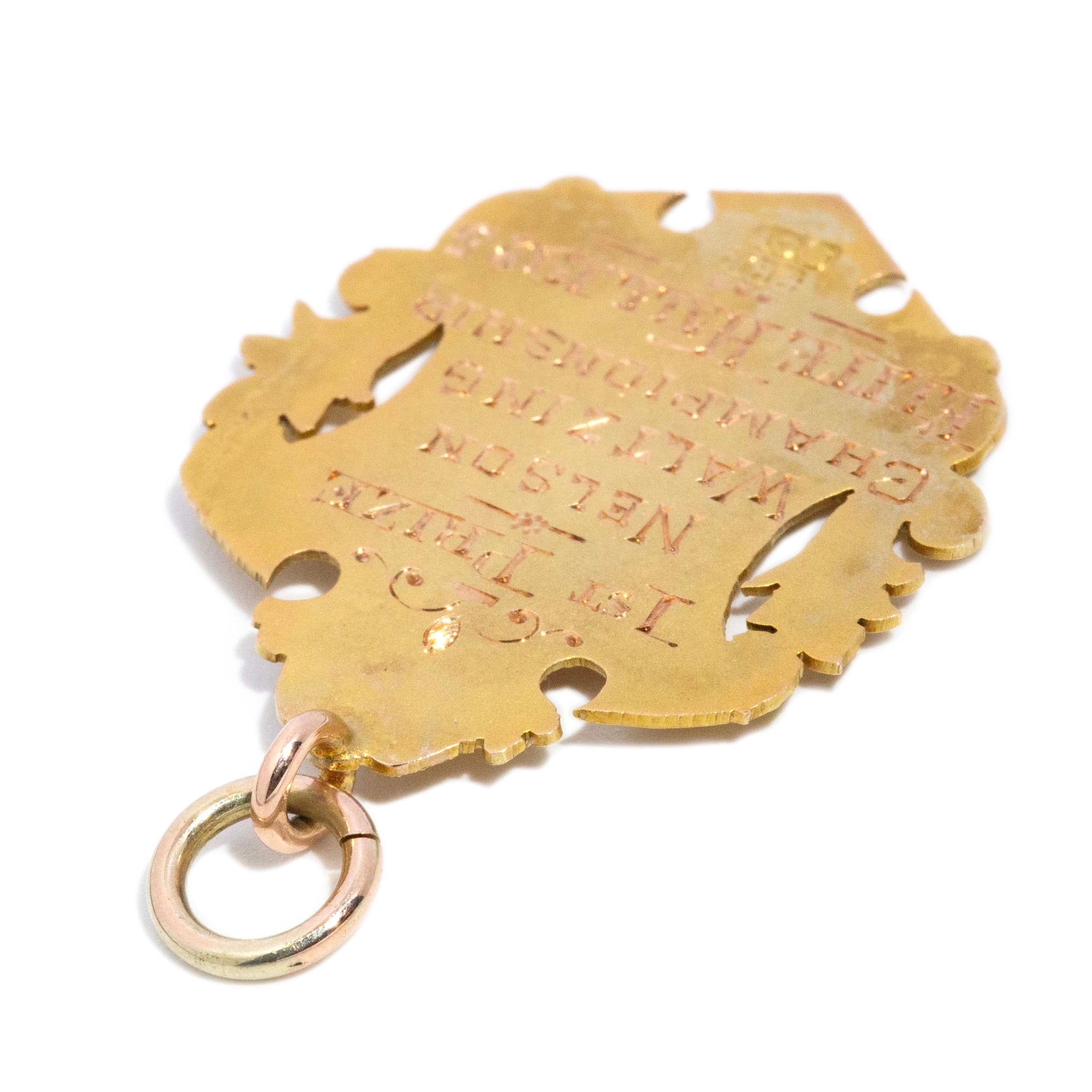 Nelson 1925 Award Presentation Pendant 10ct Gold Pendants/Necklaces Imperial Jewellery 