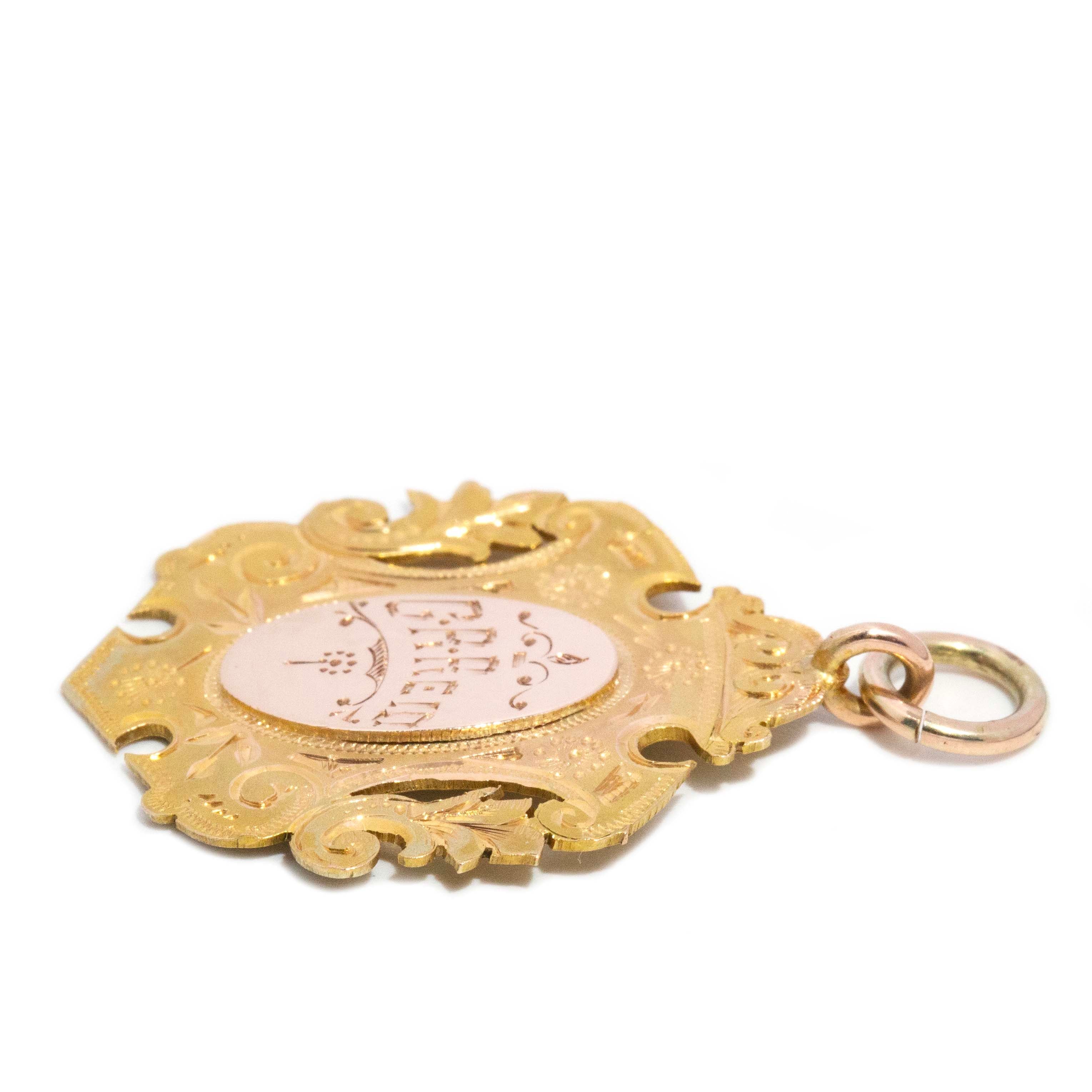 Nelson 1925 Award Presentation Pendant 10ct Gold Pendants/Necklaces Imperial Jewellery 