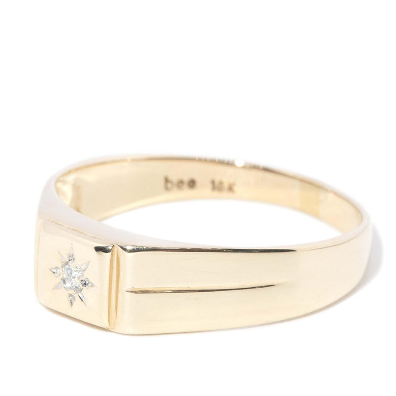 Vintage Circa 1990s Star Set Diamond Dress Ring 10 Carat Yellow Gold