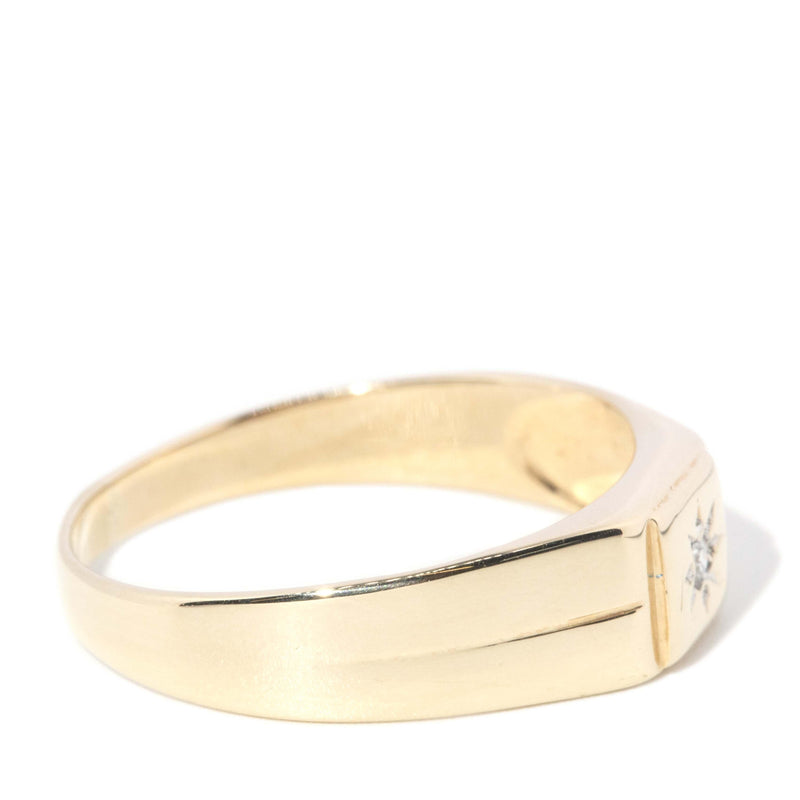 Vintage Circa 1990s Star Set Diamond Dress Ring 10 Carat Yellow Gold