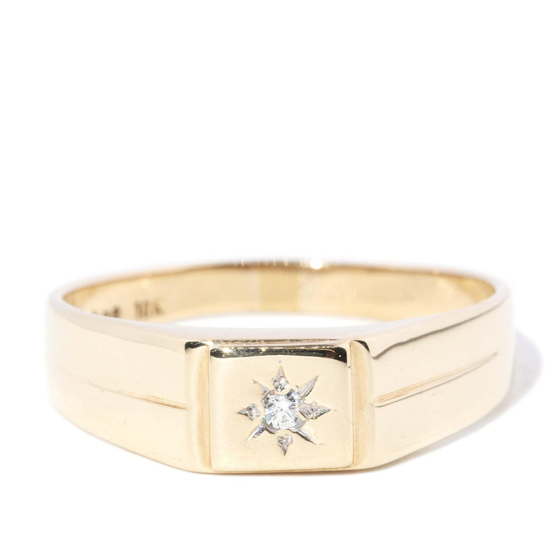 Vintage Circa 1990s Star Set Diamond Dress Ring 10 Carat Yellow Gold