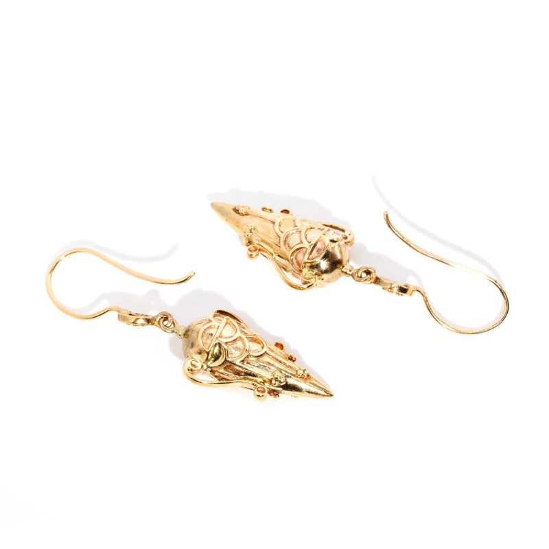 Nia 1990s Apothecary Drop Earrings 9ct Gold Earrings Imperial Jewellery 