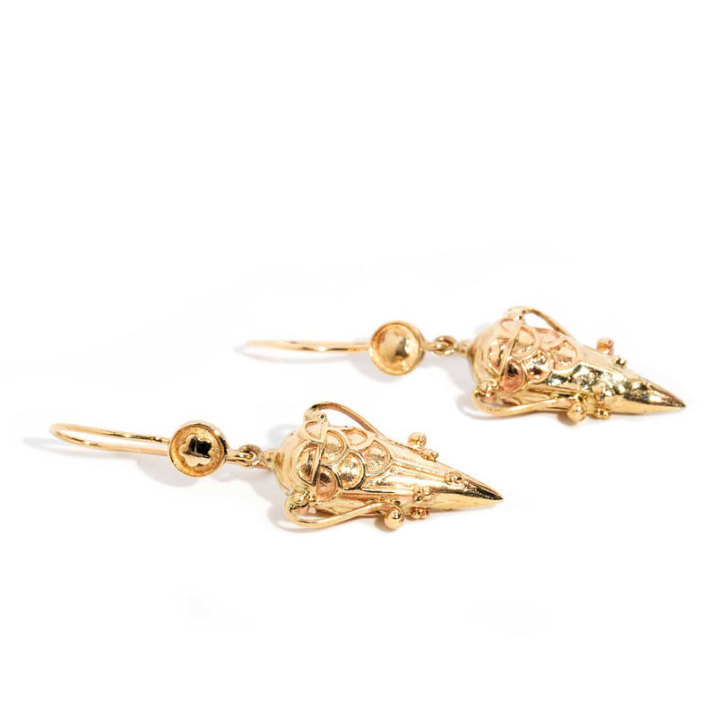 Nia 1990s Apothecary Drop Earrings 9ct Gold Earrings Imperial Jewellery 