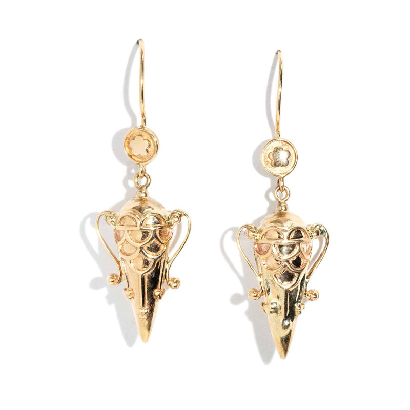 Nia 1990s Apothecary Drop Earrings 9ct Gold Earrings Imperial Jewellery Imperial Jewellery - Jewellery 