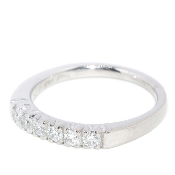 Contemporary Diamond Half Eternity Ring 18 Carat White Gold