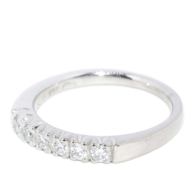 Contemporary Diamond Half Eternity Ring 18 Carat White Gold
