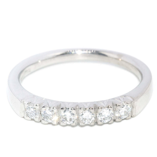 Contemporary Diamond Half Eternity Ring 18 Carat White Gold