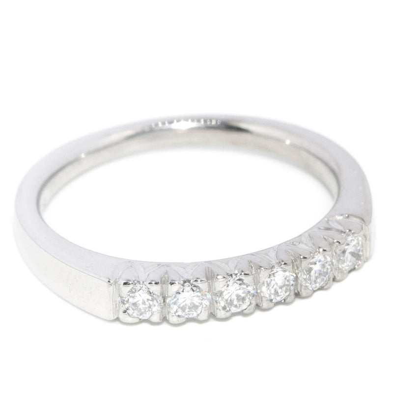 Contemporary Diamond Half Eternity Ring 18 Carat White Gold