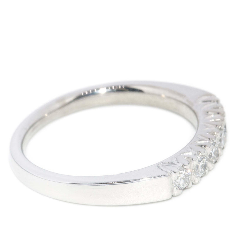 Contemporary Diamond Half Eternity Ring 18 Carat White Gold