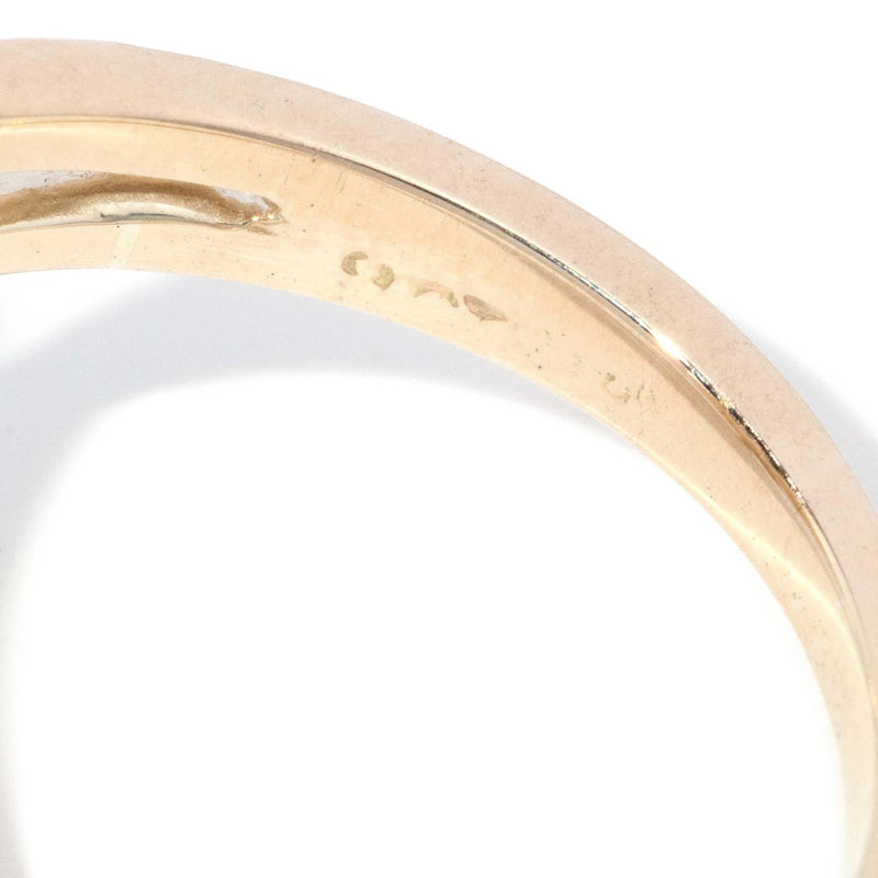 Vintage Circa 1970s Aquamarine & Diamond Ring 9 Carat Gold