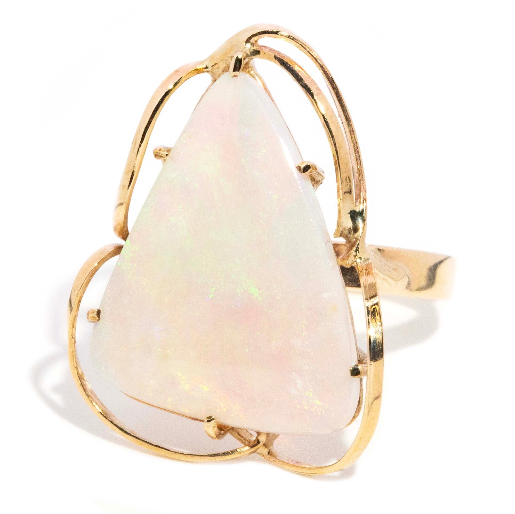 Noella Vintage Freeform White Opal Ring 9ct Gold Rings Imperial Jewellery 