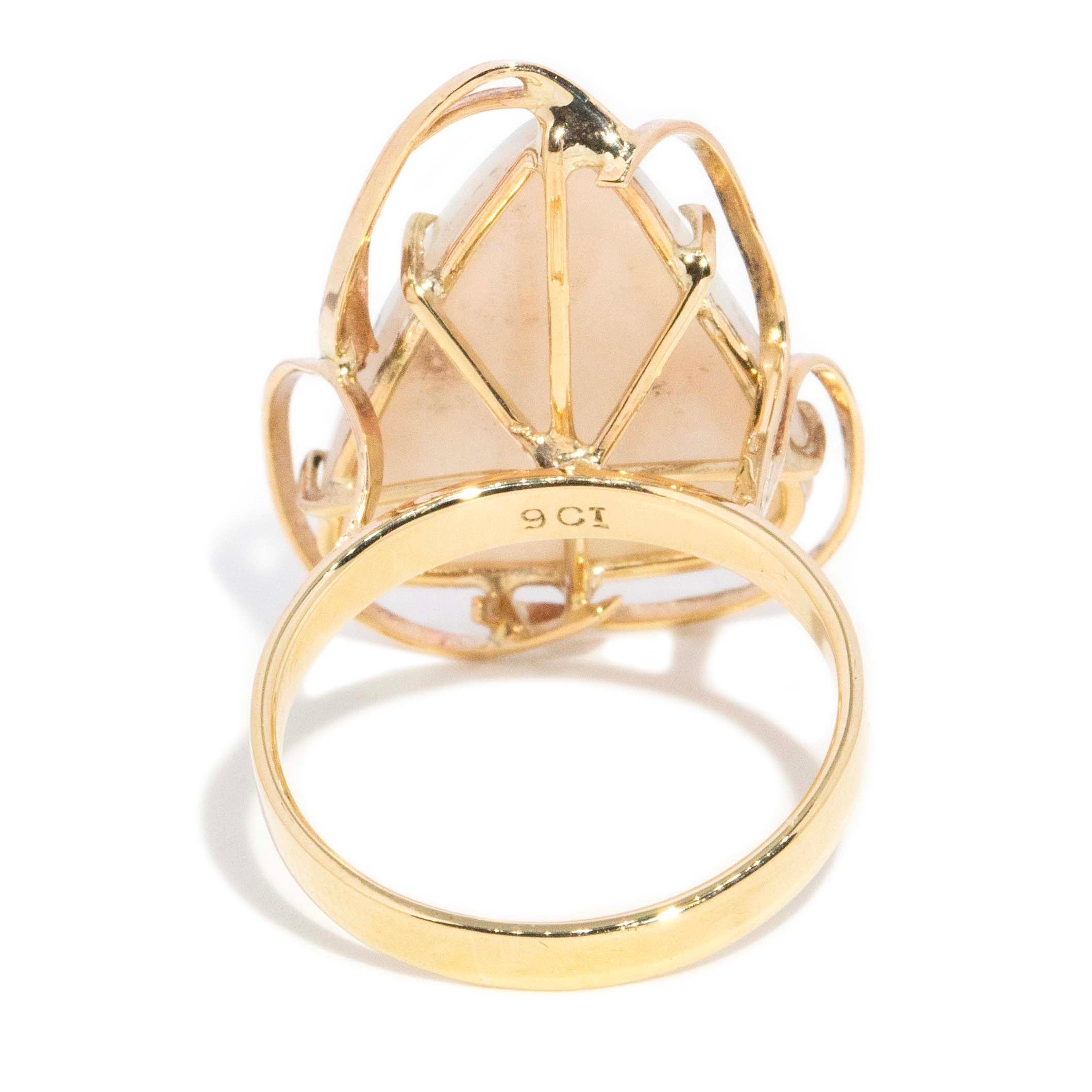 Noella Vintage Freeform White Opal Ring 9ct Gold Rings Imperial Jewellery 
